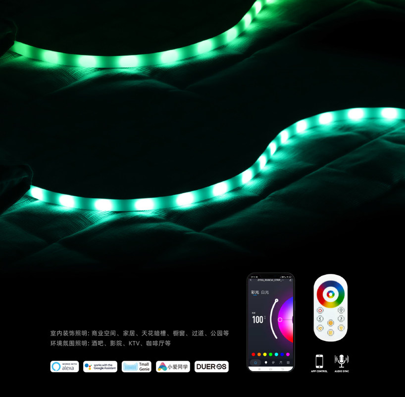 WiFi BLE RF Smart LED Strip Light Fixed RGB CW 5M